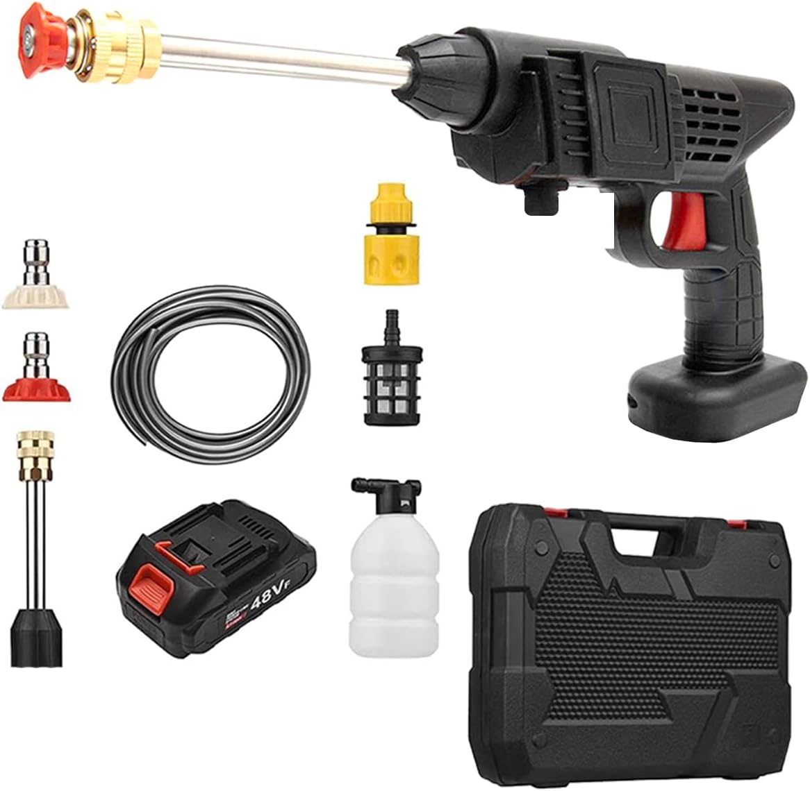 Kit Carro Impecable: Hidrolavadora Portátil + Aspiradora 3 en 1 + 11 accesorios